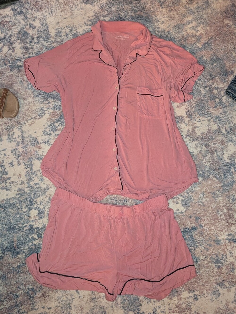 Victoria's Secret Pink Short-Sleeve Button Pajama Set